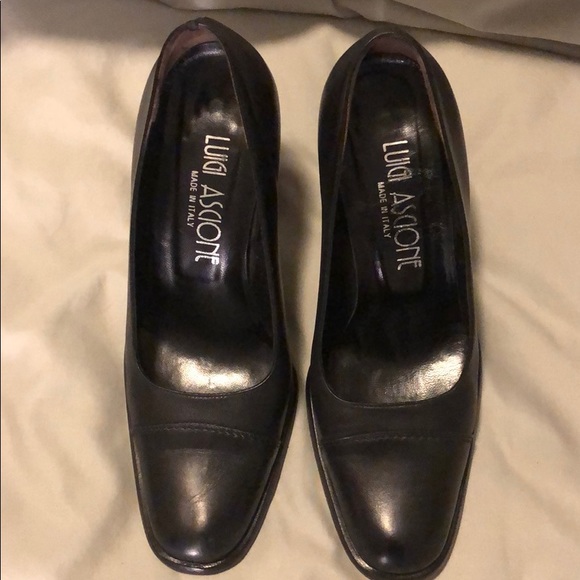 Luigi Ascione leather heels 38 Made in Italy - Picture 1 of 5